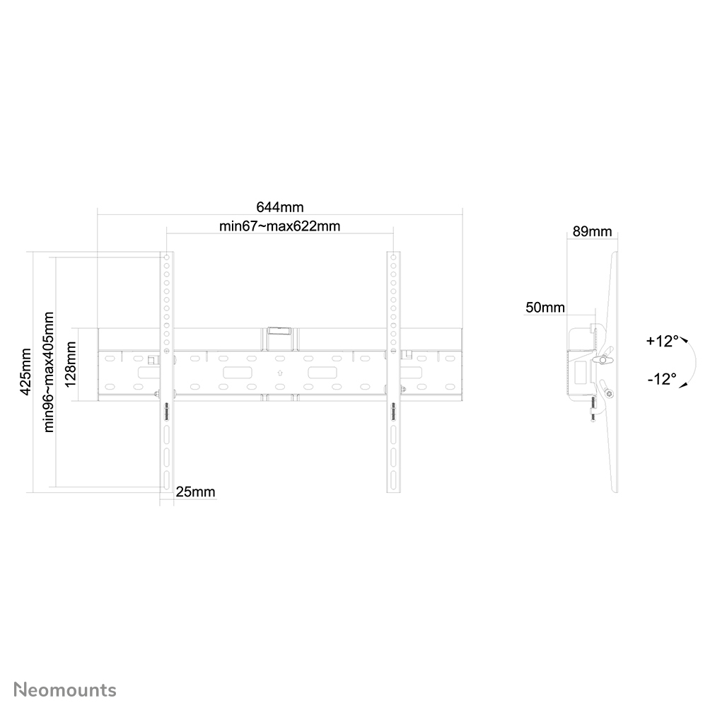 Neomounts LFD-W2640MP Supporto TV a parete 37-75" - inclinabile
